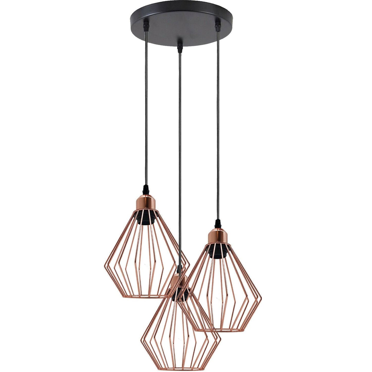 Modern Ceiling Pendant Cage Fitting Rose Gold Diamond Lights~1361-2