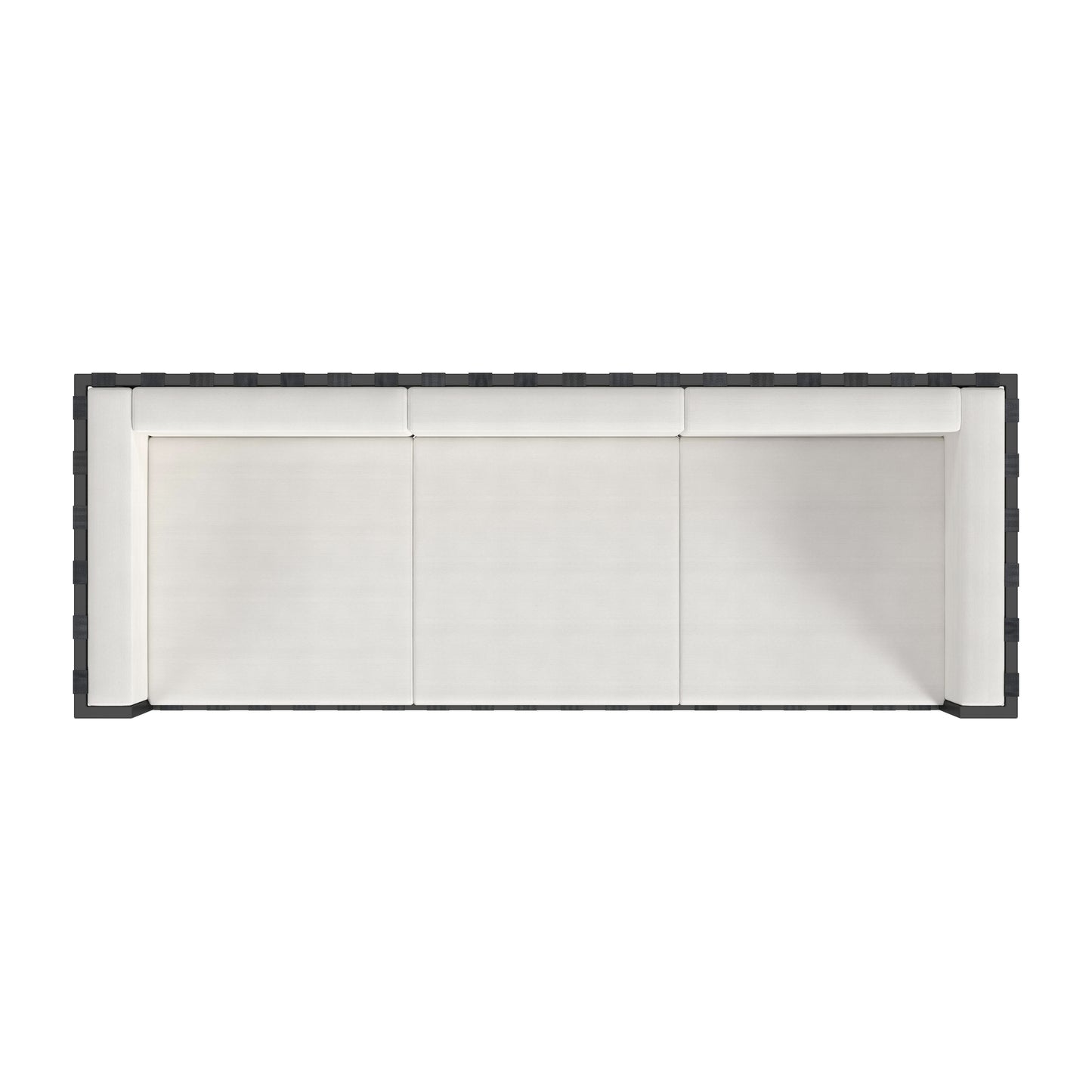 77" Black Iron and Cushions Patio Sofa