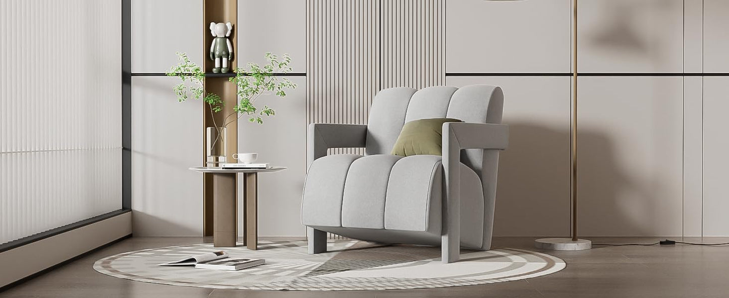 31.5" Elegant Scientific-Tilted Accent Chair, Gray