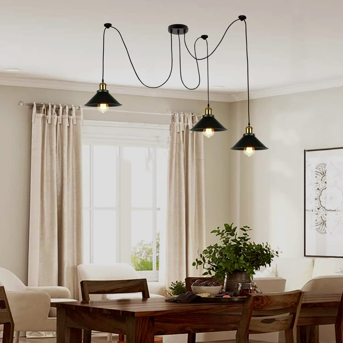 Multi Fleming Spider Pendant Light Black ~6165-0