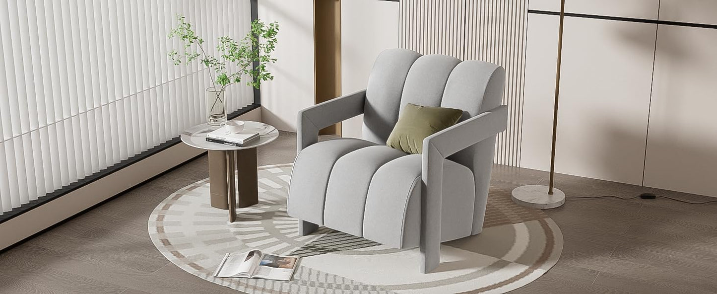 31.5" Elegant Scientific-Tilted Accent Chair, Gray