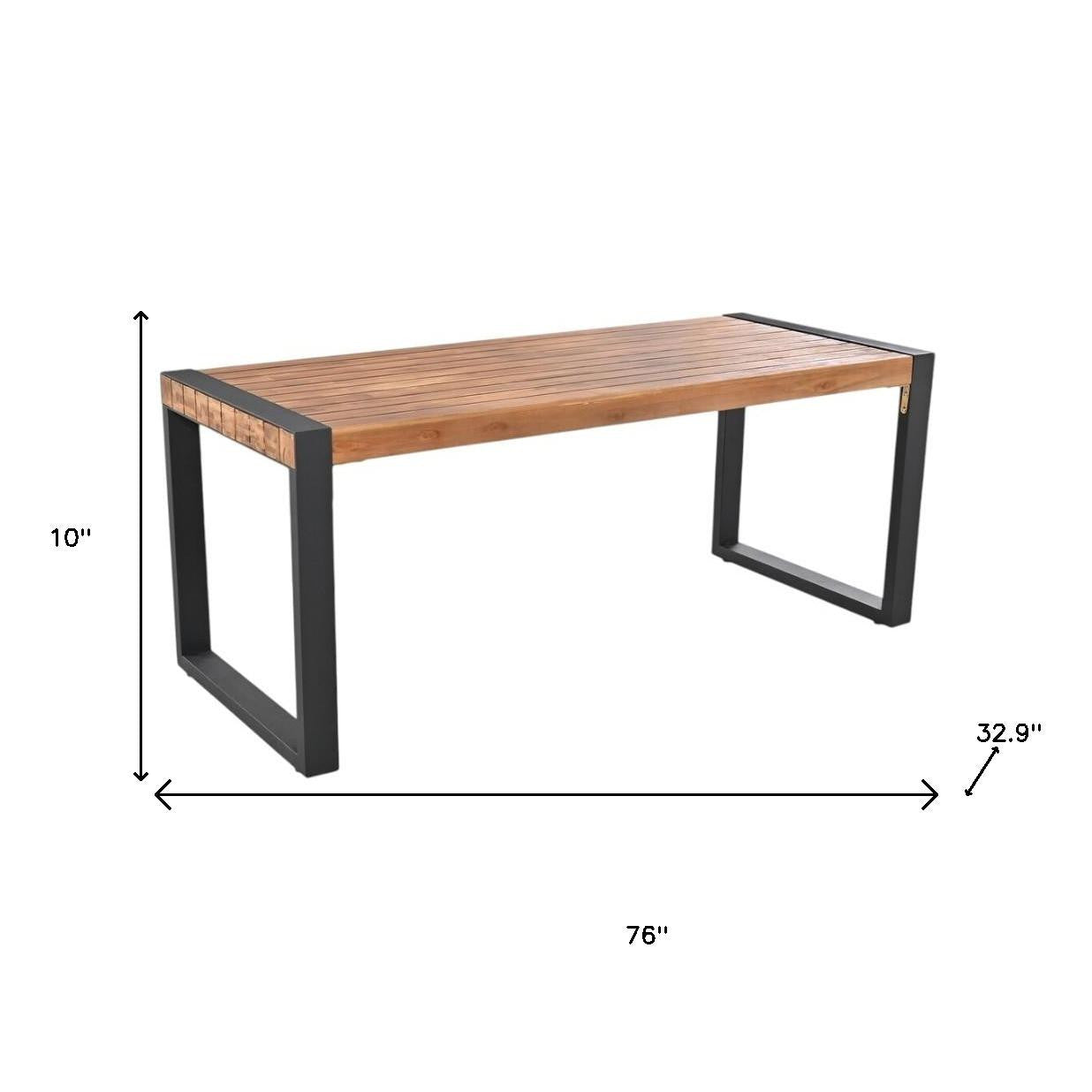 Three Piece Natural Solid Wood Outdoor Patio Set With Table