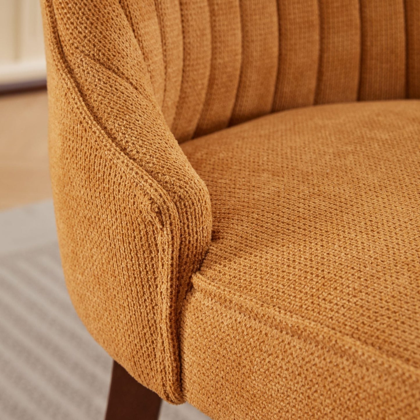 Ascendia Set of 2 Rayon Cloth Flocking Linen Dining Chairs
