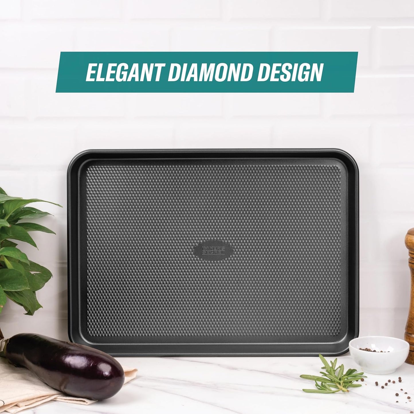 Baker's Secret Baking Sheet Pan Set – 2x Cookie Sheets for Oven