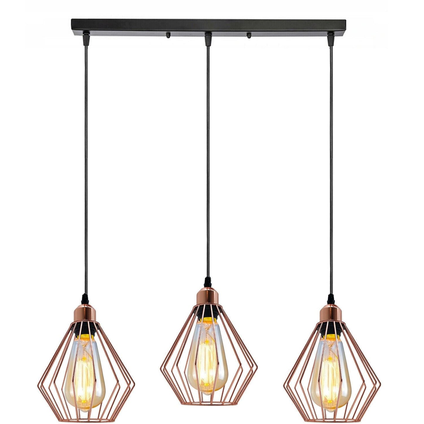 Modern Ceiling Pendant Cage Fitting Rose Gold Diamond Lights~1361-5
