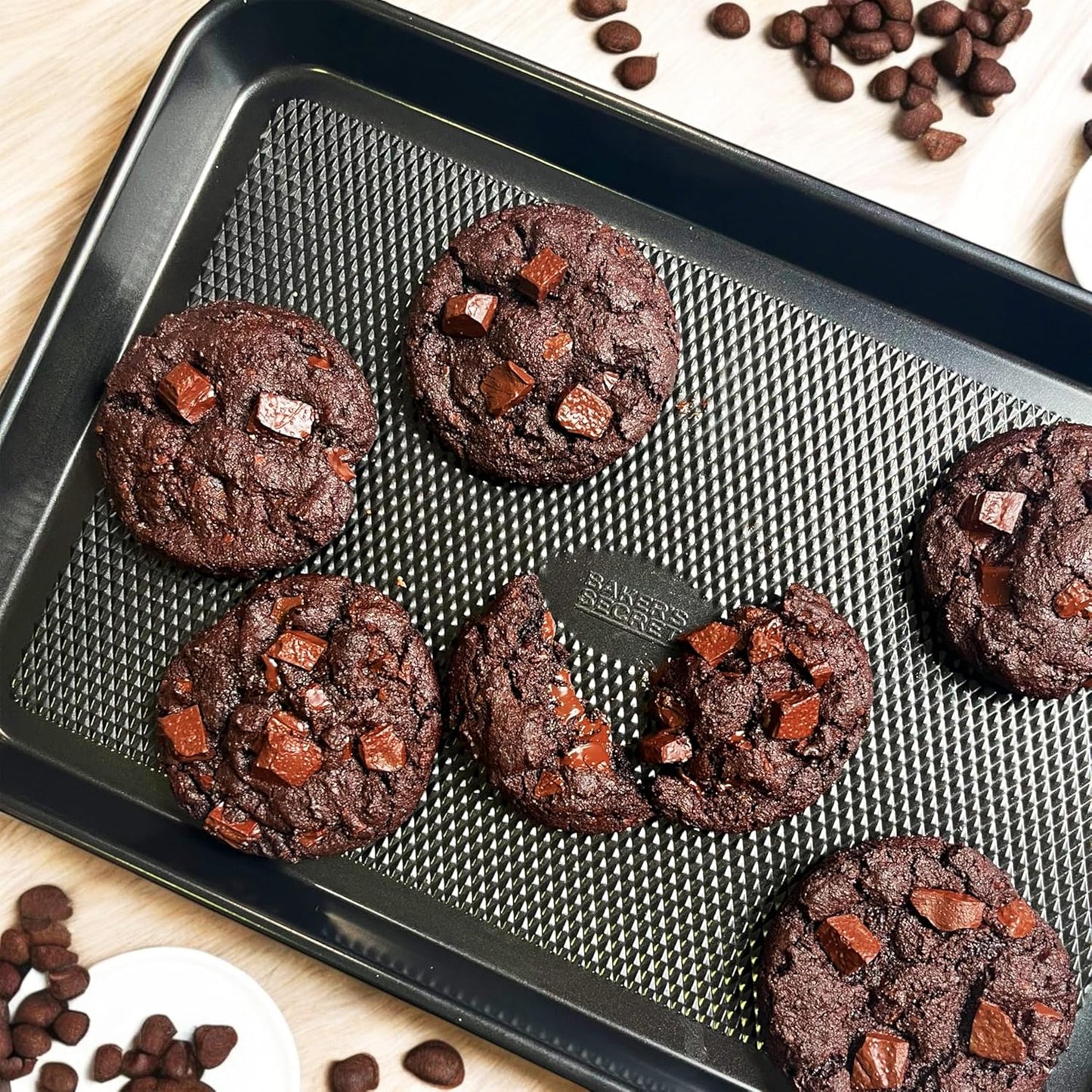 Baker's Secret Baking Sheet Pan Set – 2x Cookie Sheets for Oven