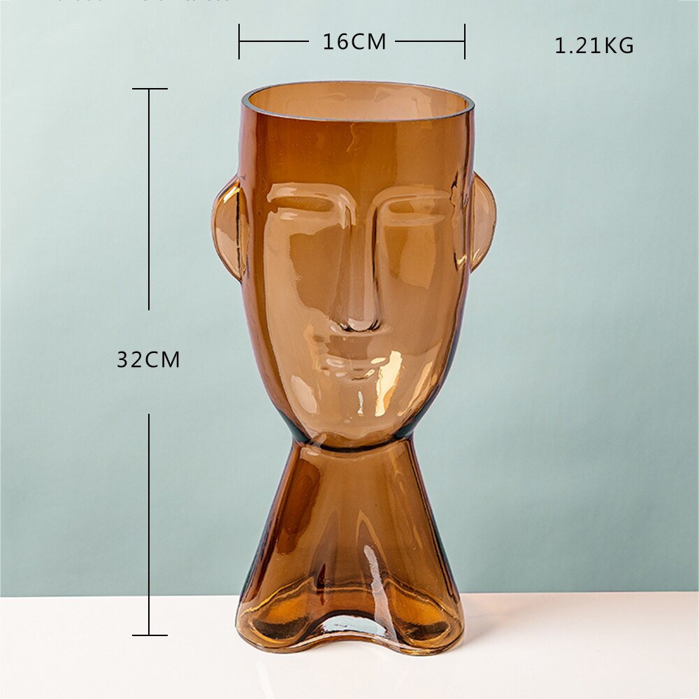 Ascendia Abstract Human Face Glass Flower