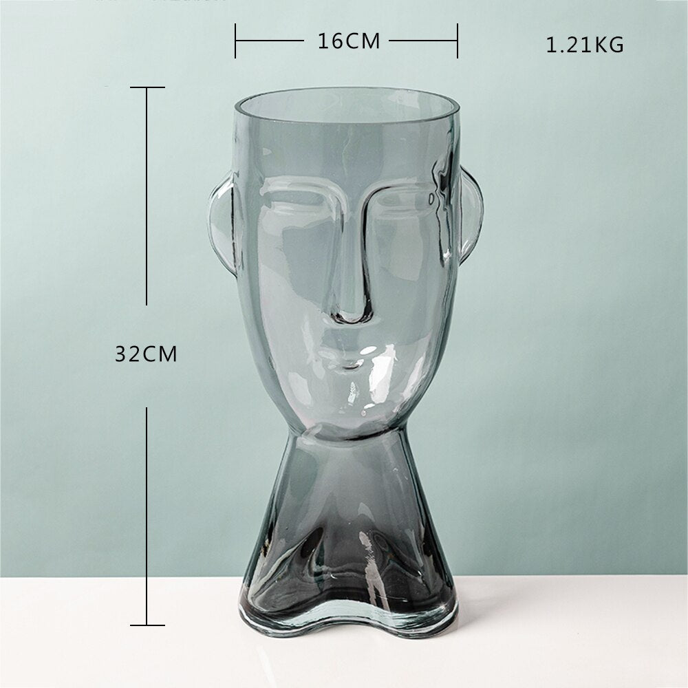 Ascendia Abstract Human Face Glass Flower