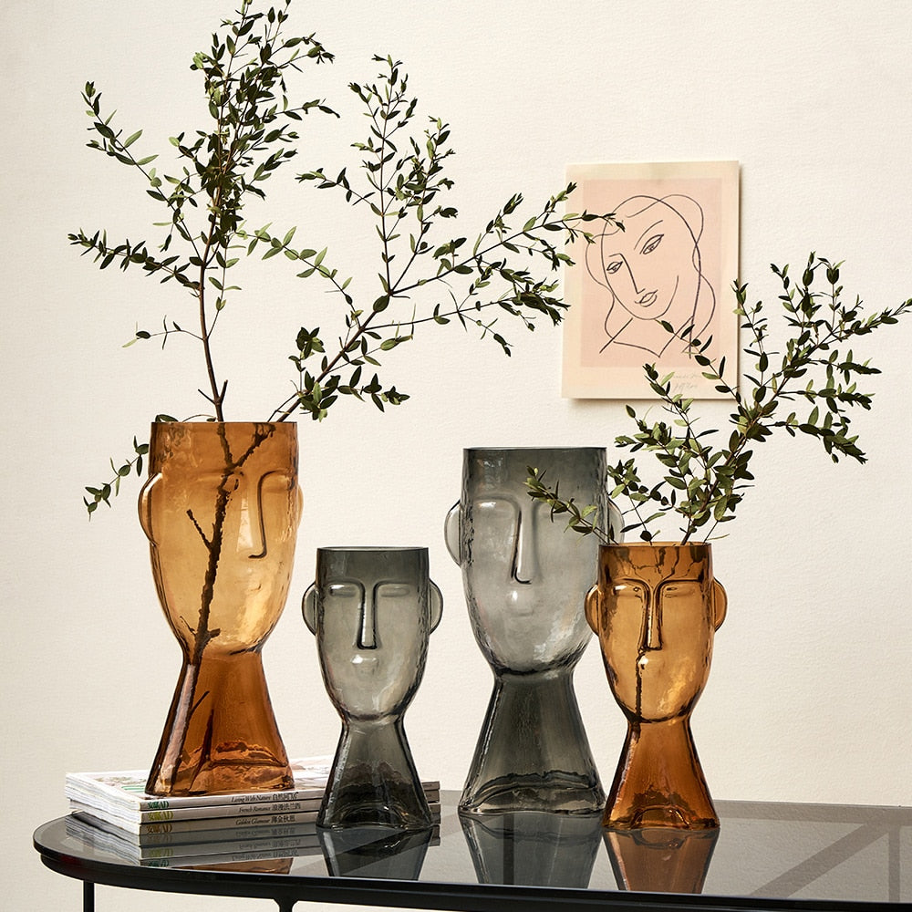 Ascendia Abstract Human Face Glass Flower