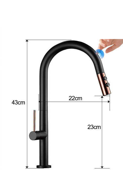Touch-sensitive Copper Kitchen Faucet-2