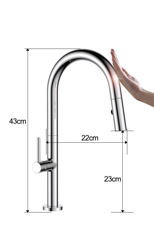 Touch-sensitive Copper Kitchen Faucet-4