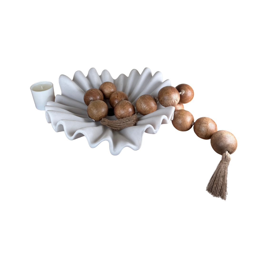 Handcrafted Wooden Ball Bead Garland – India Inspired Décor