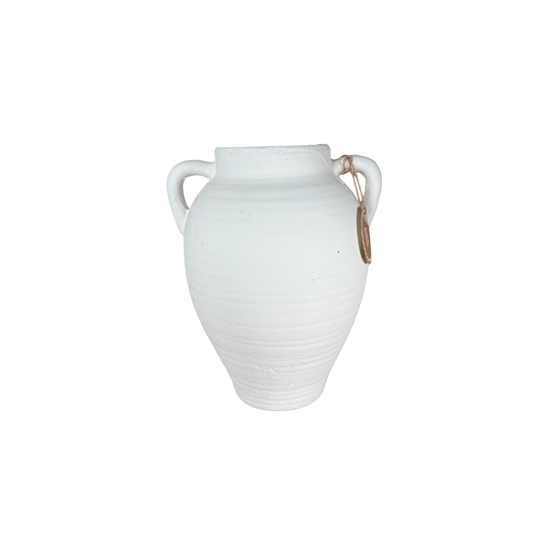 W Interior Wall Collection – White Ceramic Amphora Vase by JT Rose