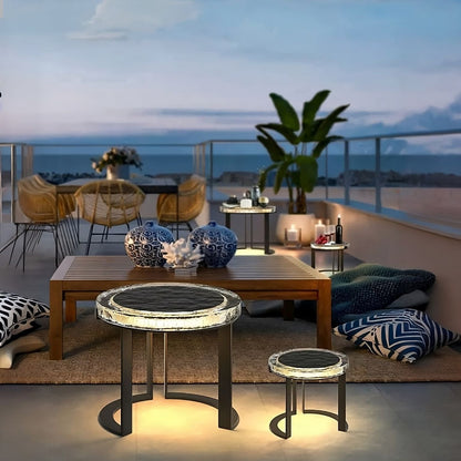 Acsendia Outdoor Solar Power LED Garden Table