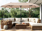 Large Double-Sided Patio Umbrella with Easy Crank System