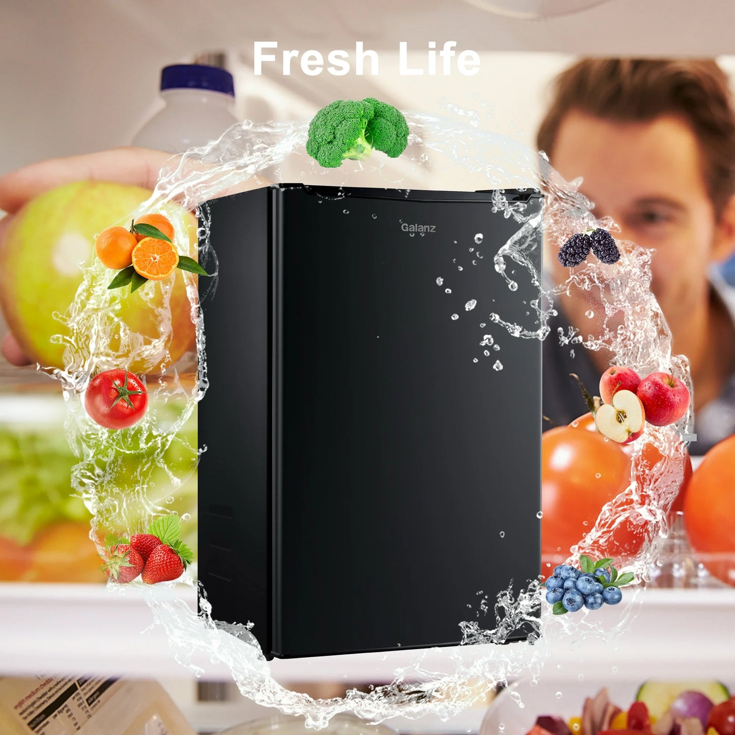 Galanz 3.3 Cu. Ft. One Door Mini Fridge – Black, Energy Star