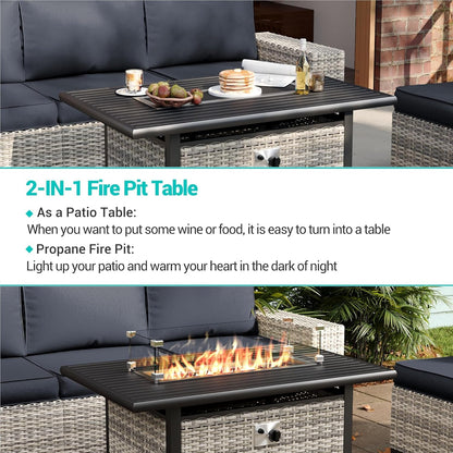 Outdoor Patio Wicker Rattan Swivel Rocking Chair Set