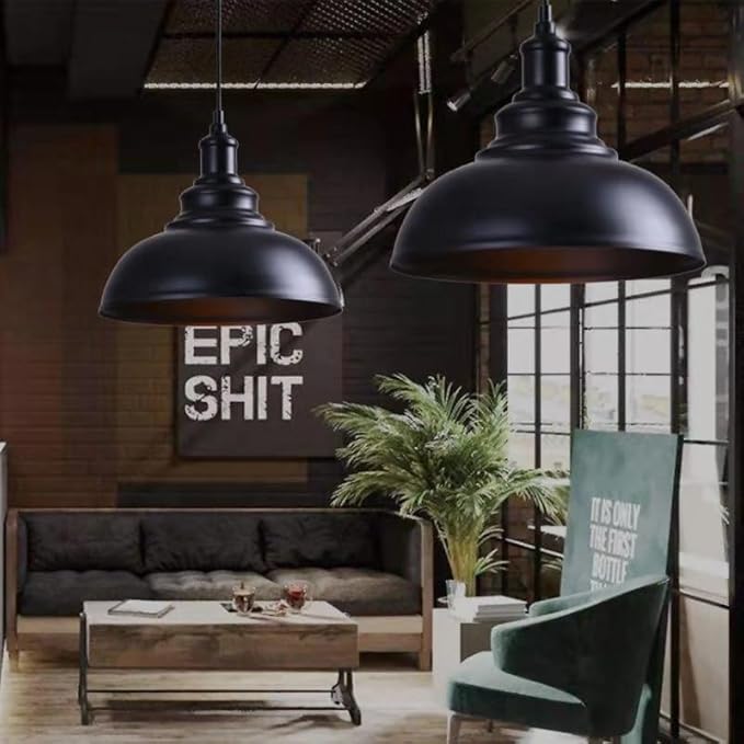 Black Metal Retro Ceiling Pendant Light Shade Easy Fit Lampshade ~6158-1