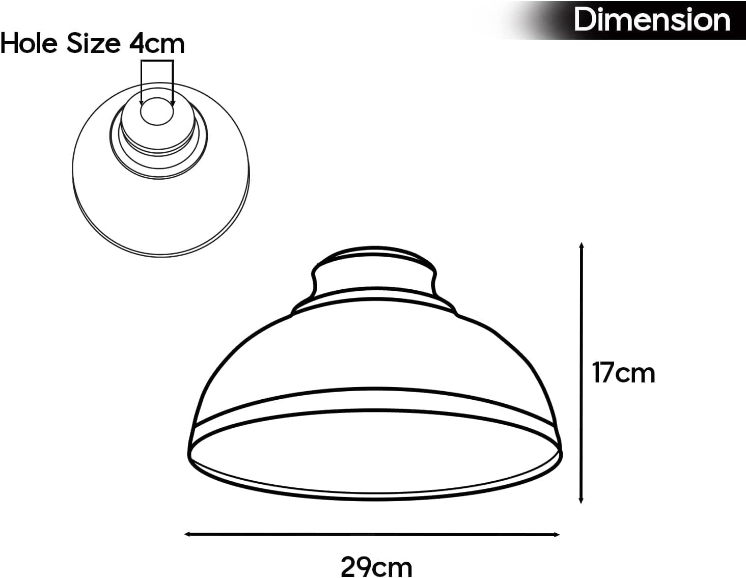 Black Metal Retro Ceiling Pendant Light Shade Easy Fit Lampshade ~6158-4