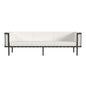 77" Black Iron and Cushions Patio Sofa
