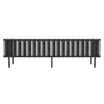 77" Black Iron and Cushions Patio Sofa