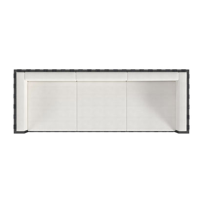 77" Black Iron and Cushions Patio Sofa