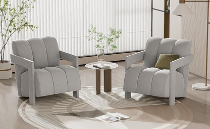 31.5" Elegant Scientific-Tilted Accent Chair, Gray