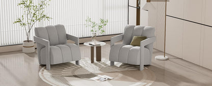 31.5" Elegant Scientific-Tilted Accent Chair, Gray