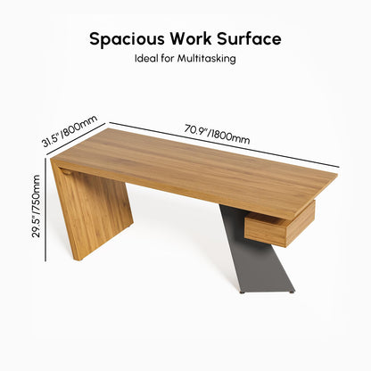 Homary 70" Modern Executive Desk, Home Office Desk with Drawers