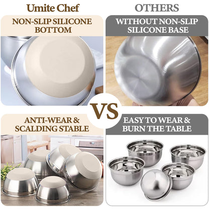 Umite Chef Mixing Bowls with Airtight Lids Set, 8PCS