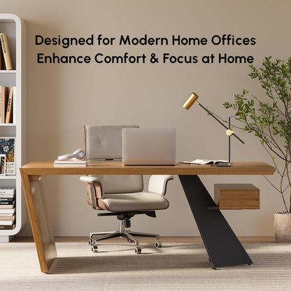 Homary 70" Modern Executive Desk, Home Office Desk with Drawers