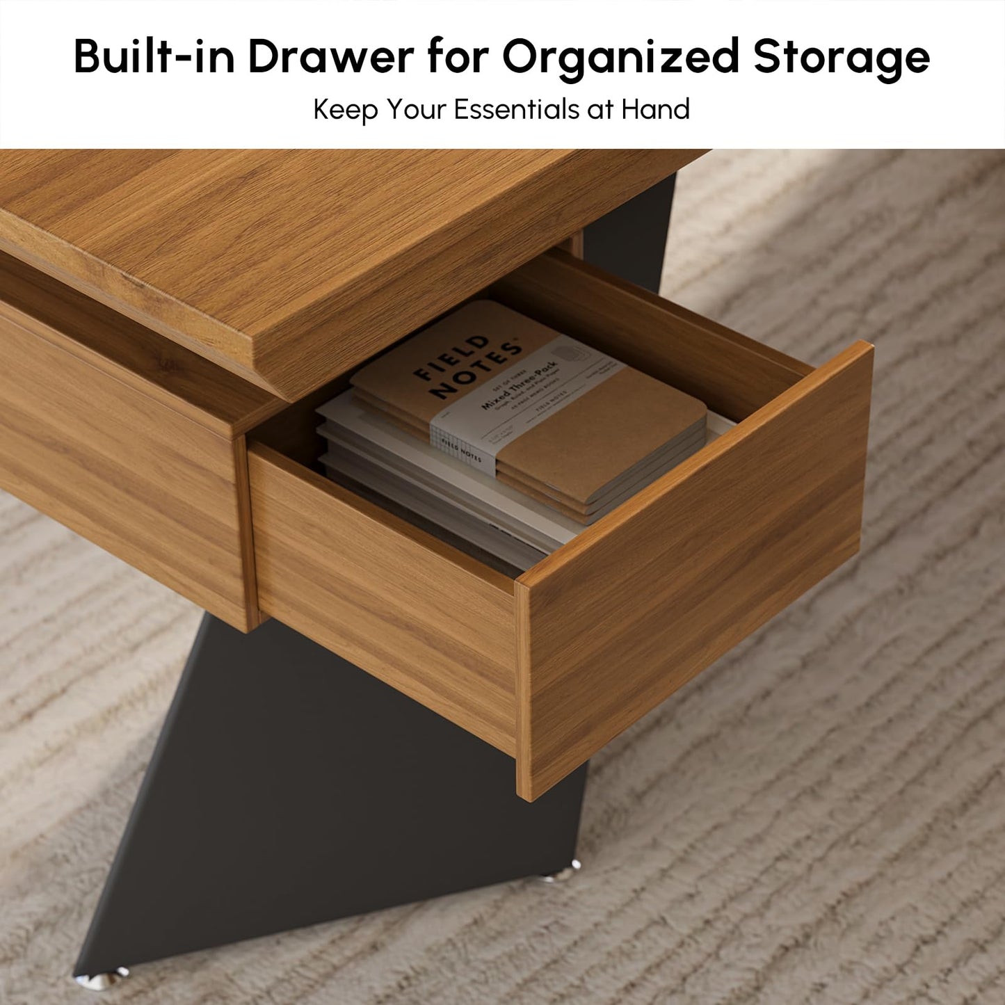Homary 70" Modern Executive Desk, Home Office Desk with Drawers