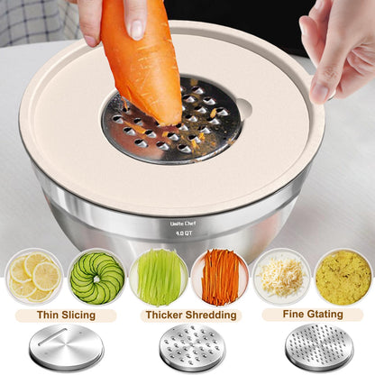 Umite Chef Mixing Bowls with Airtight Lids Set, 8PCS