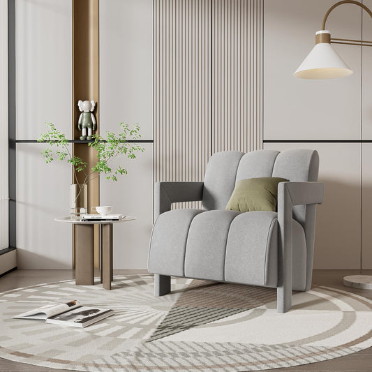 31.5" Elegant Scientific-Tilted Accent Chair, Gray