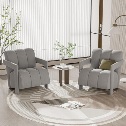 31.5" Elegant Scientific-Tilted Accent Chair, Gray