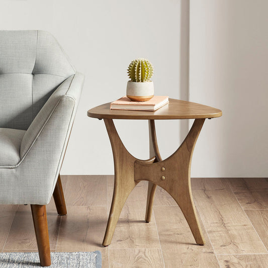 Ink+Ivy Blaze Triangle Wood Side Table – Natural Elm Finish