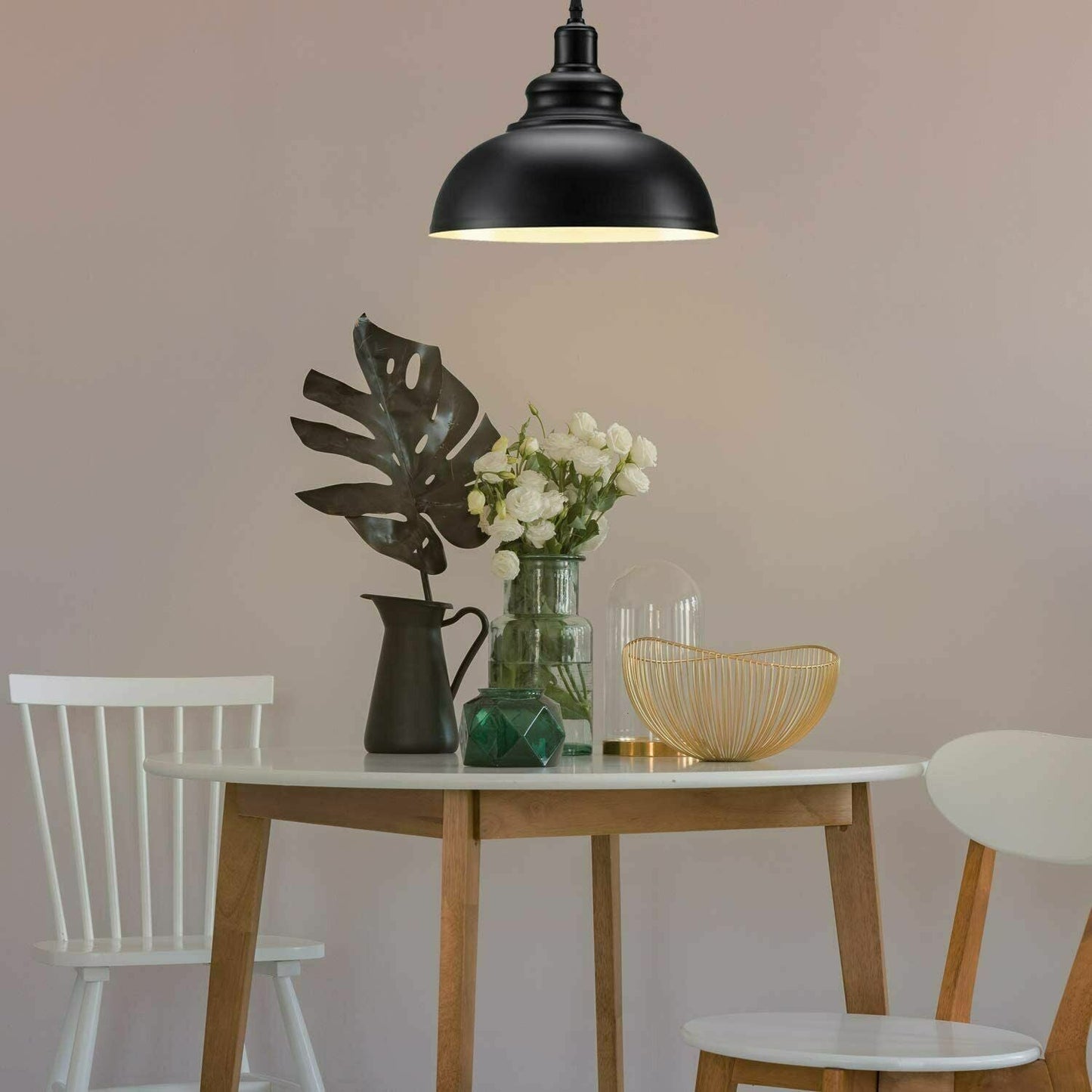 Black Metal Retro Ceiling Pendant Light Shade Easy Fit Lampshade ~6158-0