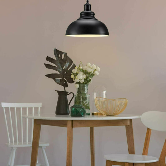 Black Metal Retro Ceiling Pendant Light Shade Easy Fit Lampshade ~6158-0