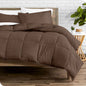 Twin size Down Alternative Comforter Set in Chocolate Brown Color-0