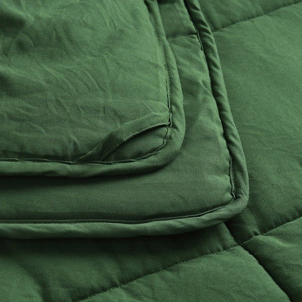 Twin Size Green 3 Piece Microfiber Reversible Comforter Set-3