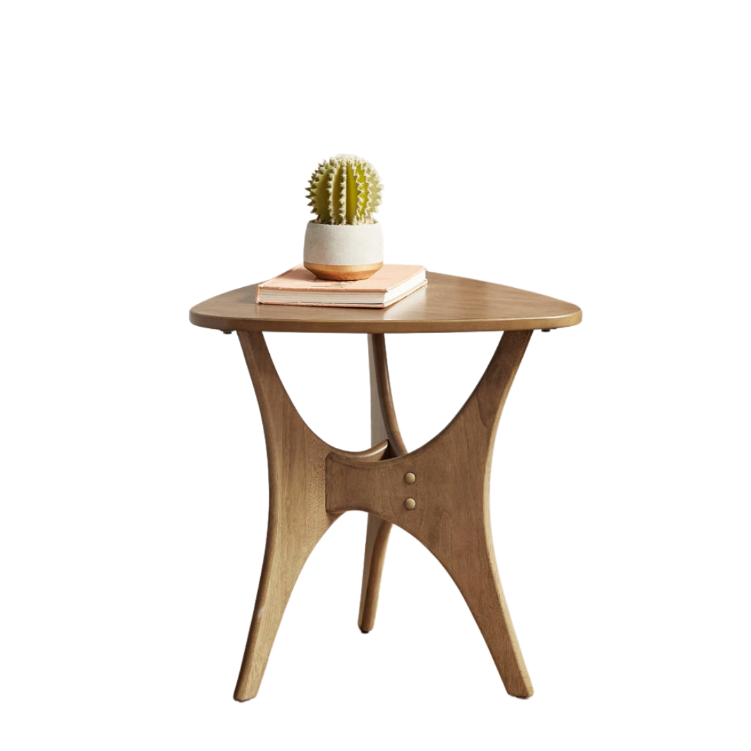 Ink+Ivy Blaze Triangle Wood Side Table – Natural Elm Finish