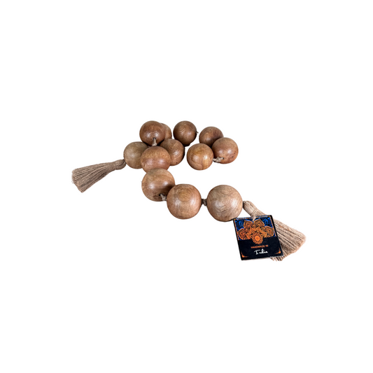 Handcrafted Wooden Ball Bead Garland – India Inspired Décor
