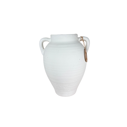W Interior Wall Collection – White Ceramic Amphora Vase by JT Rose