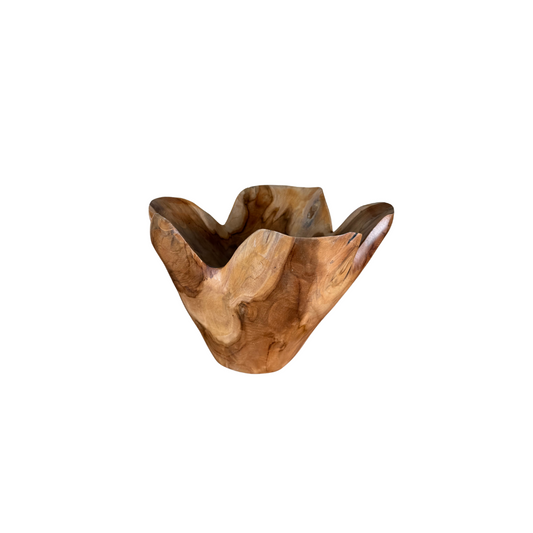 Ascendia Hand-Carved Wooden Bowl – Sculptural Accent