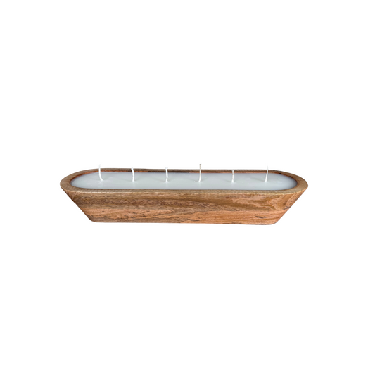 Ascendia Wooden Dough Bowl Candle – Hand-Poured