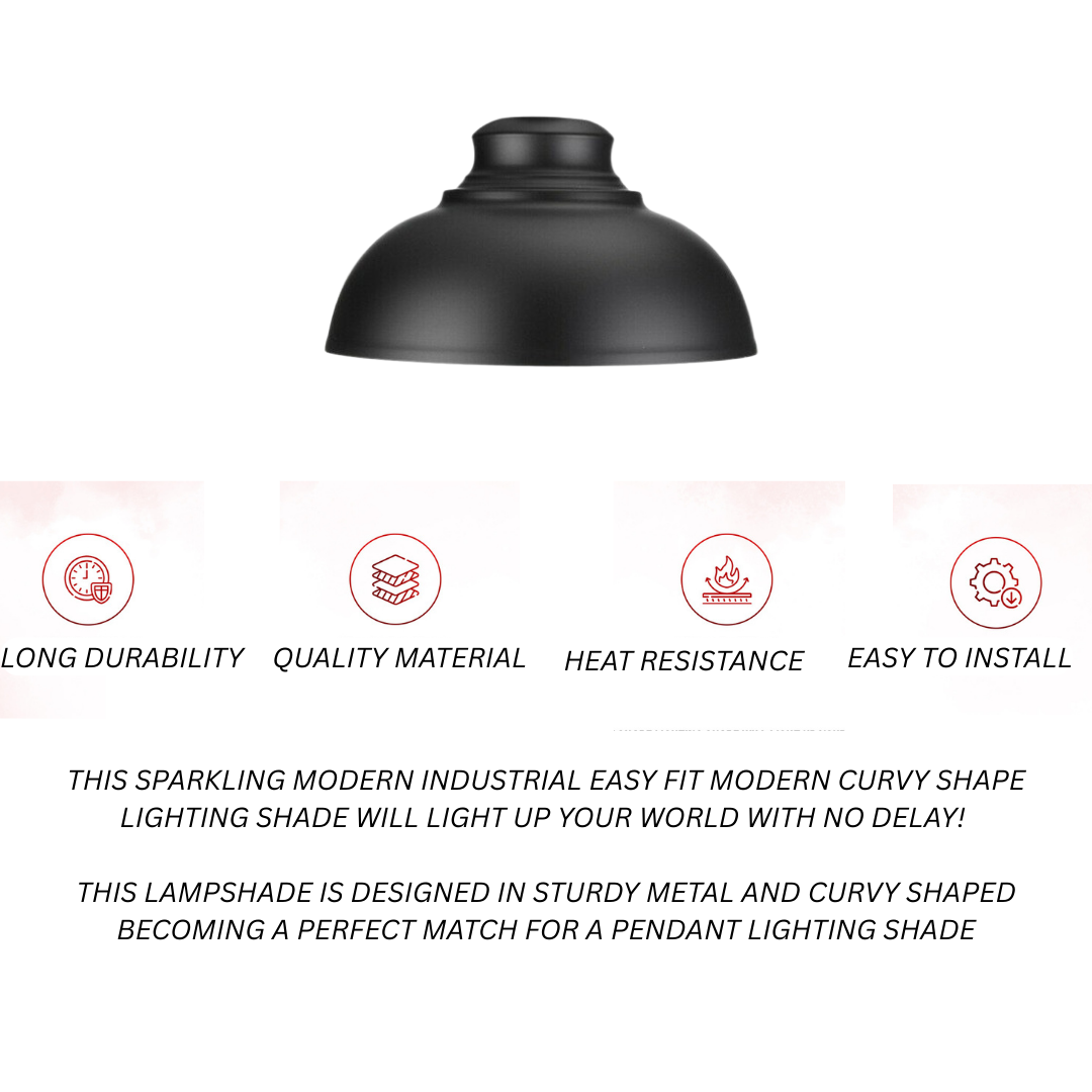 Black Metal Retro Ceiling Pendant Light Shade Easy Fit Lampshade ~6158-2