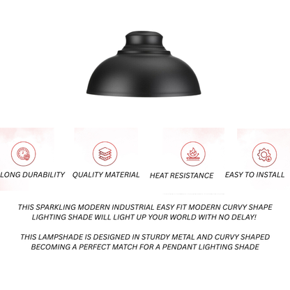 Black Metal Retro Ceiling Pendant Light Shade Easy Fit Lampshade ~6158-2
