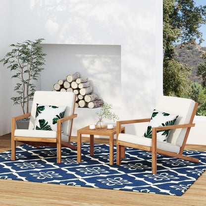 3 Pieces Acacia Wood Outdoor Minimalist set