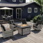 Outdoor Patio Wicker Rattan Swivel Rocking Chair Set