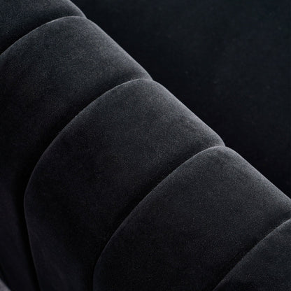 Modern Velvet Sofa in Black